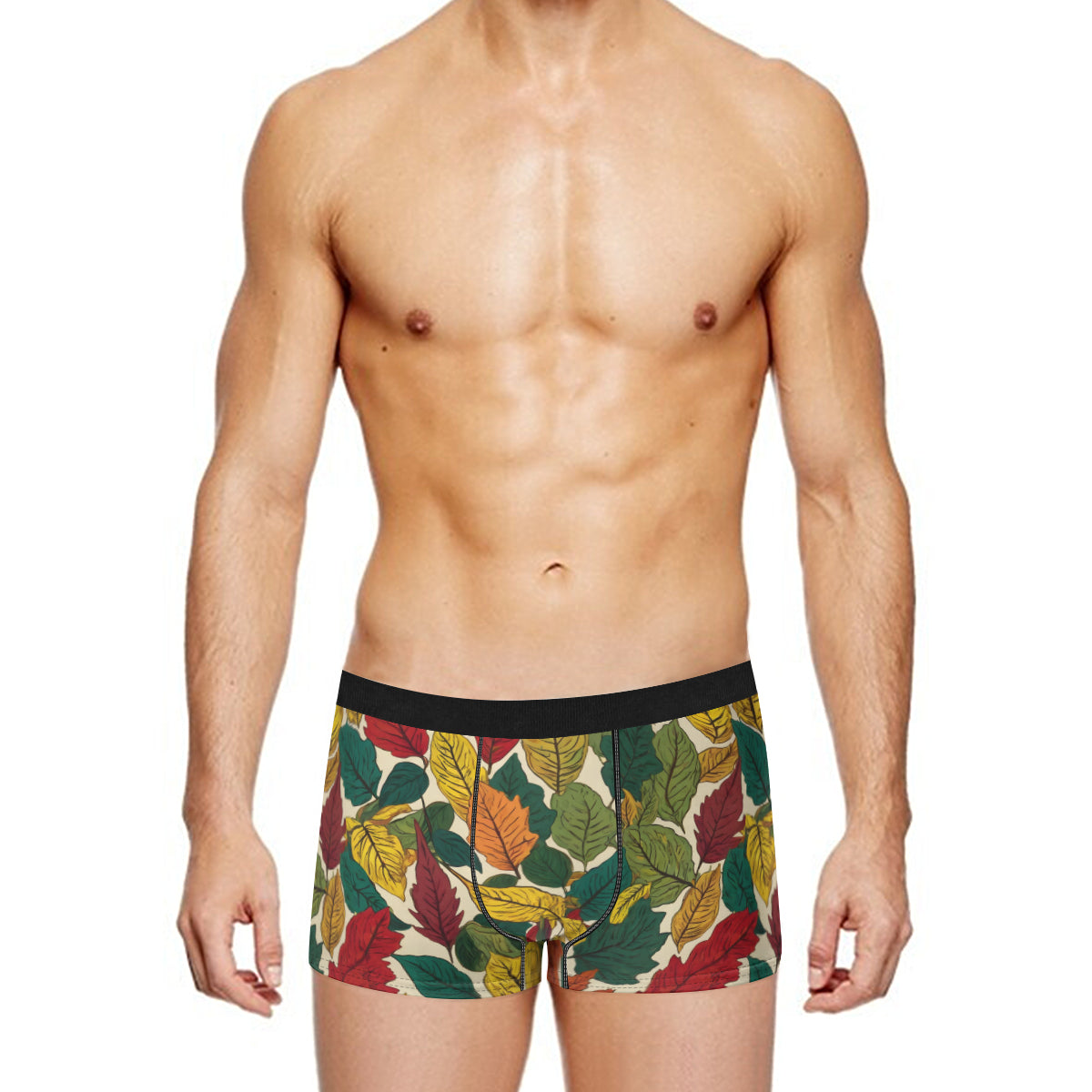 Awesome Leaves Men's Underwear (Front and Back Design)丨Polyester