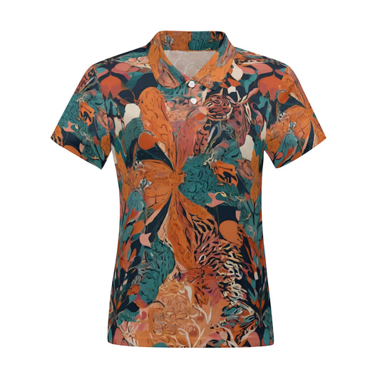 Abstract Vibes Women's Short-Sleeved Polo Shirt
