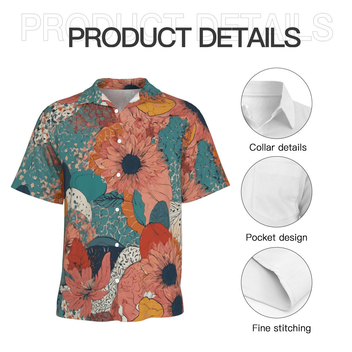 Awesome Floral Men's Casual Shirt|Polyester