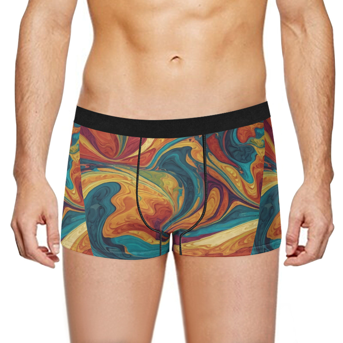 Colorful Design Men's Underwear (Front and Back Design)丨Polyester