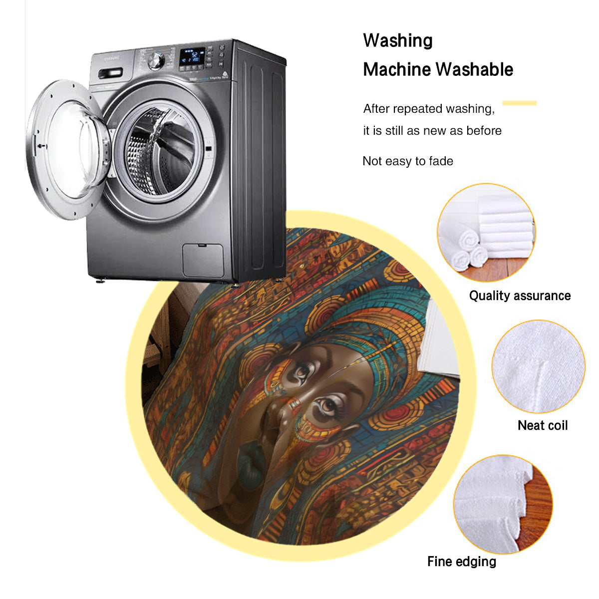 African Image Single-Sided Printed Blanket (Vertical) | 350GSM Flannel