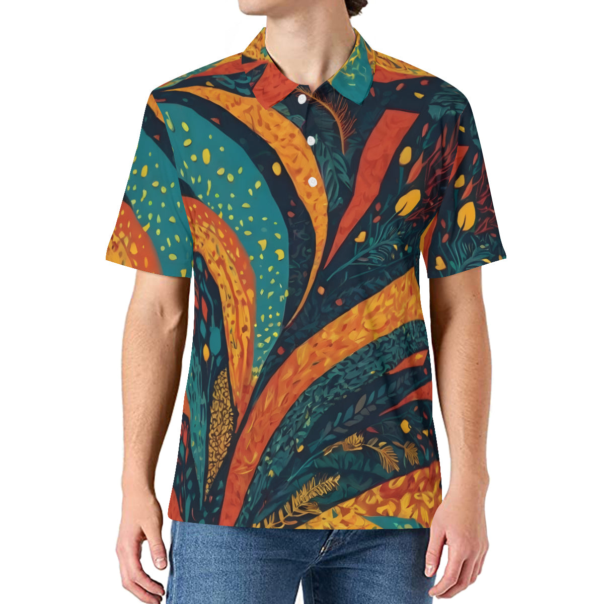 Abstract Beauty Men's Premium POLO Shirt | 95% Polyester+5% Spandex
