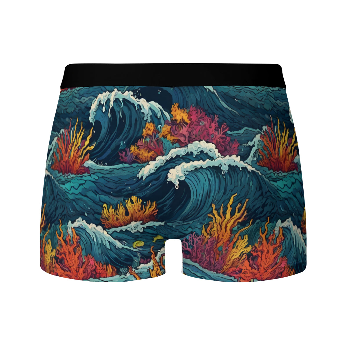 Ocean Waves Men's Underwear (Front and Back Design)丨Polyester