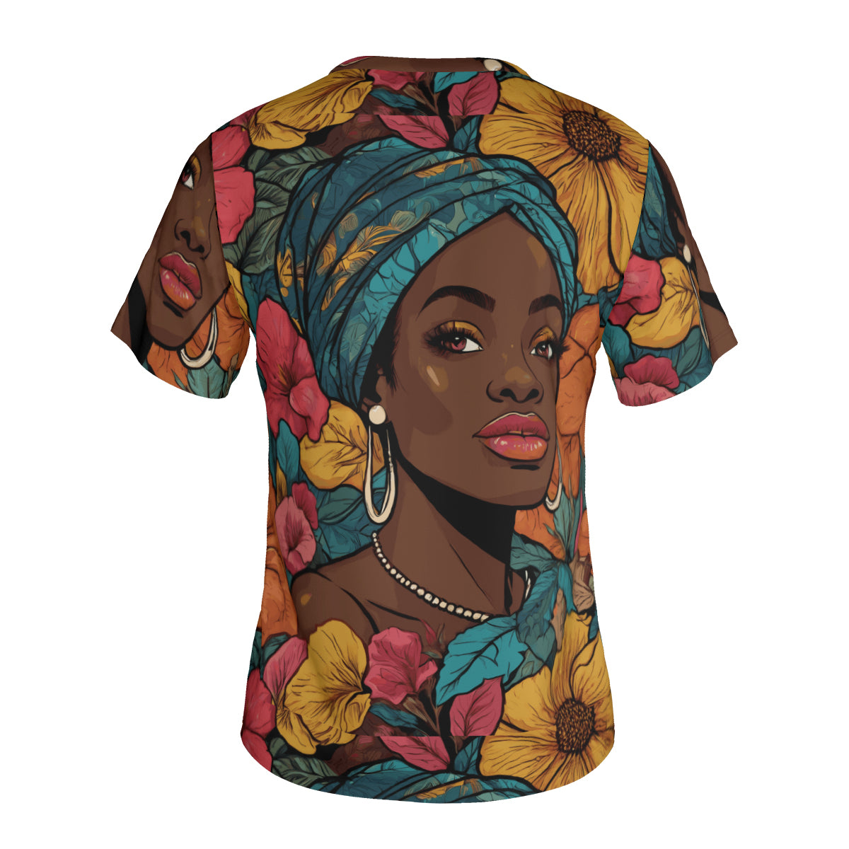 Melanin Queen Women's V-Neck Short Sleeve T-Shirt | Polyester