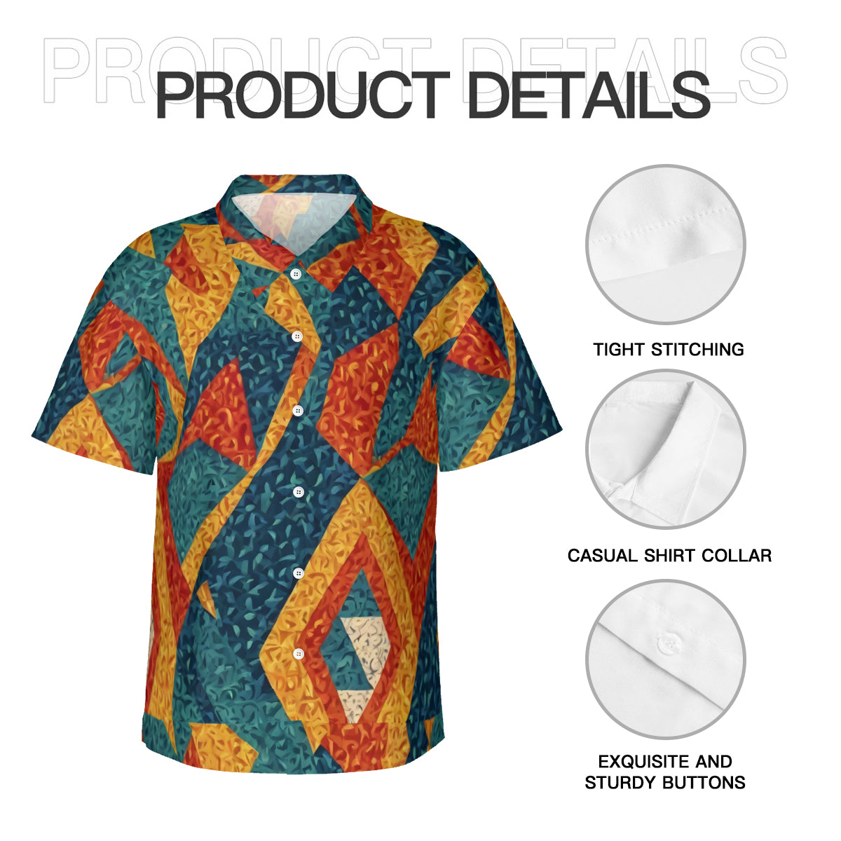 Abstract Pattern Men's Short-Sleeve Hawaiian Shirt (Lightweight) | Polyester