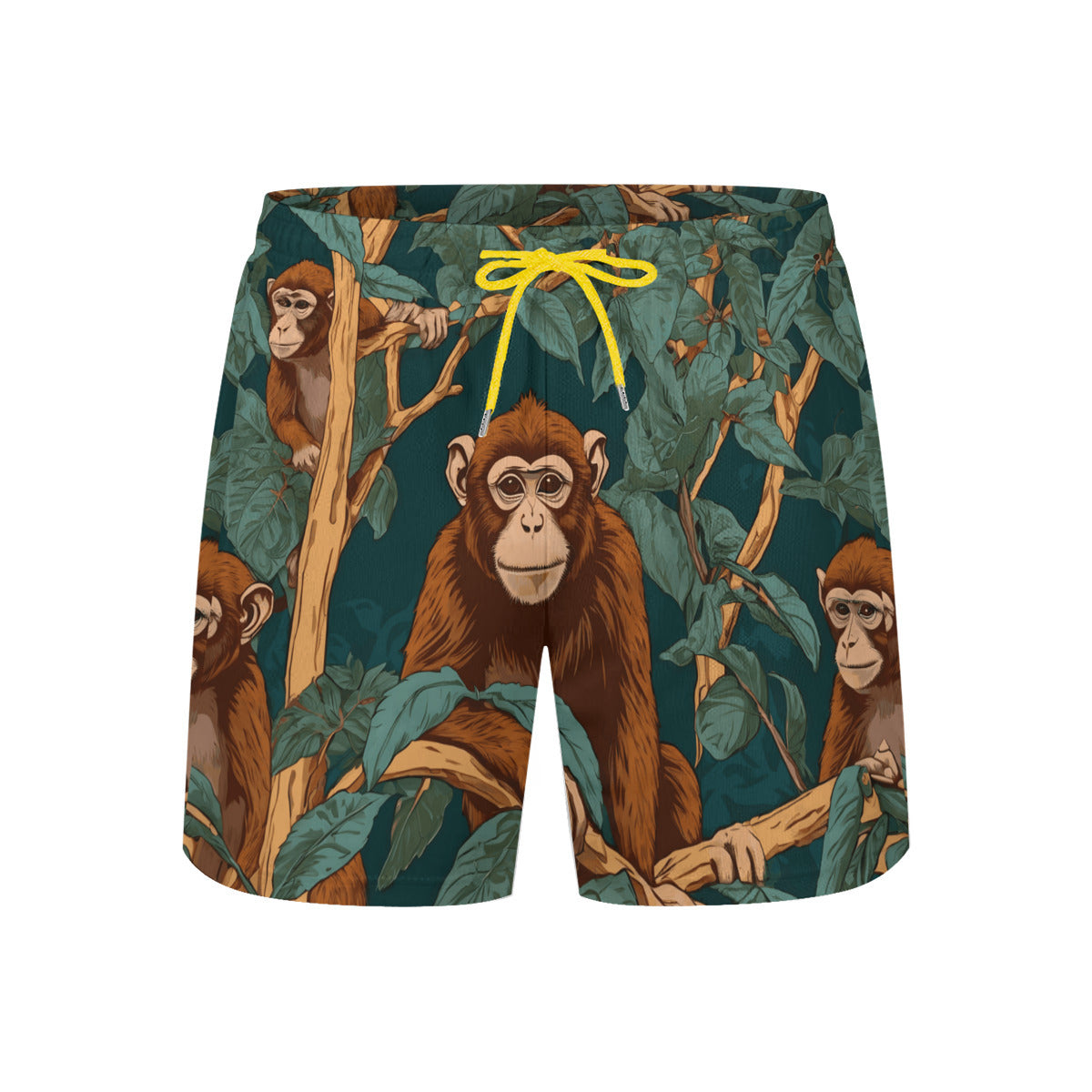 Monkey Vibes Men's Casual Shorts Double-Layer Sports Beach Pants