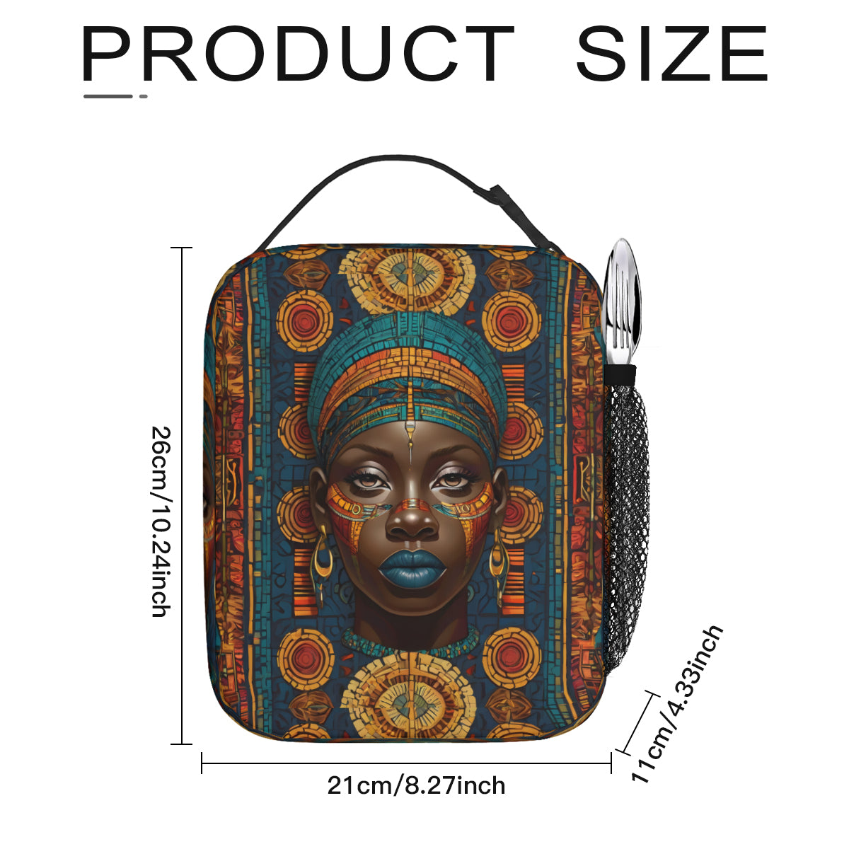 African Image Portable Handheld Insulated Lunch Bag|Oxford Cloth