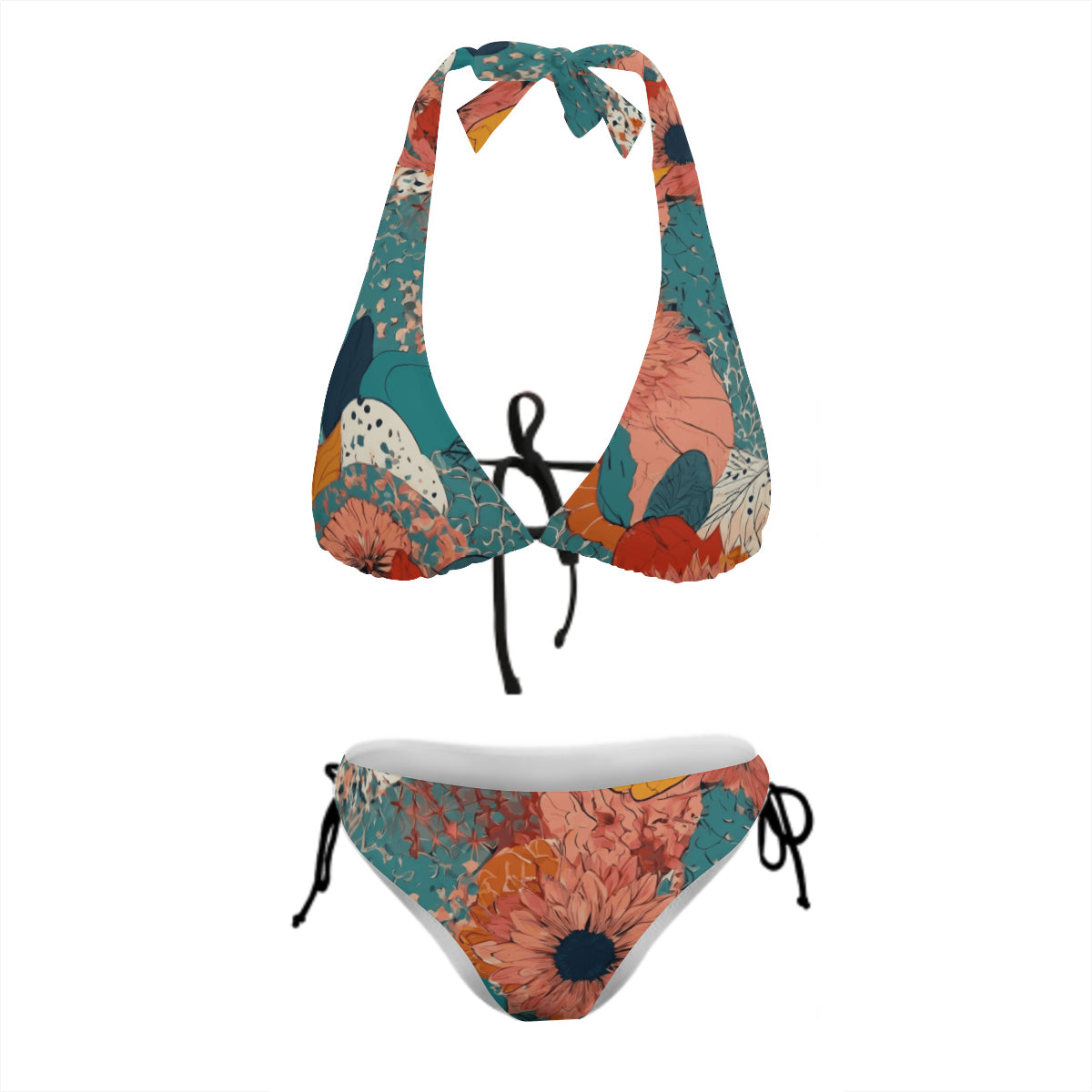 Awesome Floral Bikini Swimsuit (Multi-Faceted Design)|Polyester+Spandex