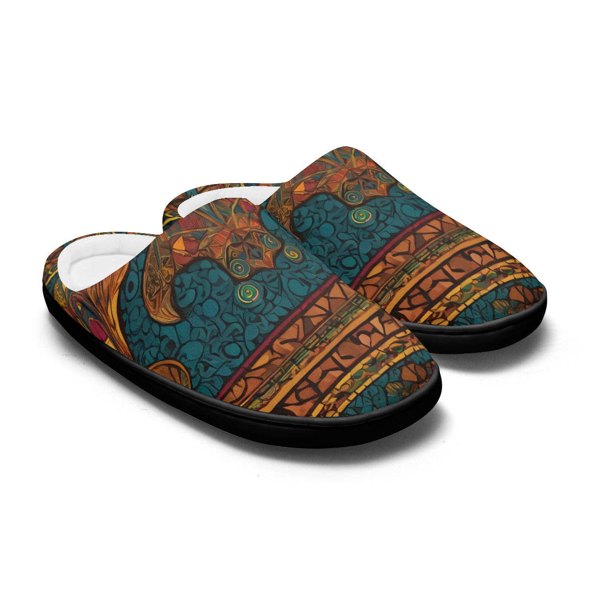 African Design Personalized Warm Cotton Slippers | Flannel
