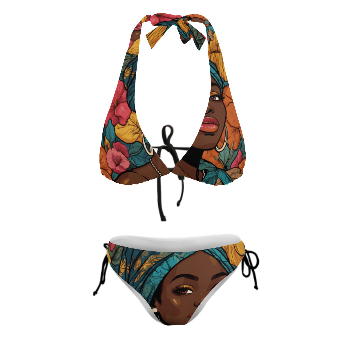Melanin Queen Bikini Swimsuit (Multi-Faceted Design)|Polyester+Spandex