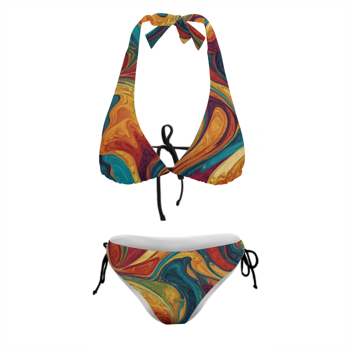 Colorful Design Bikini Swimsuit
