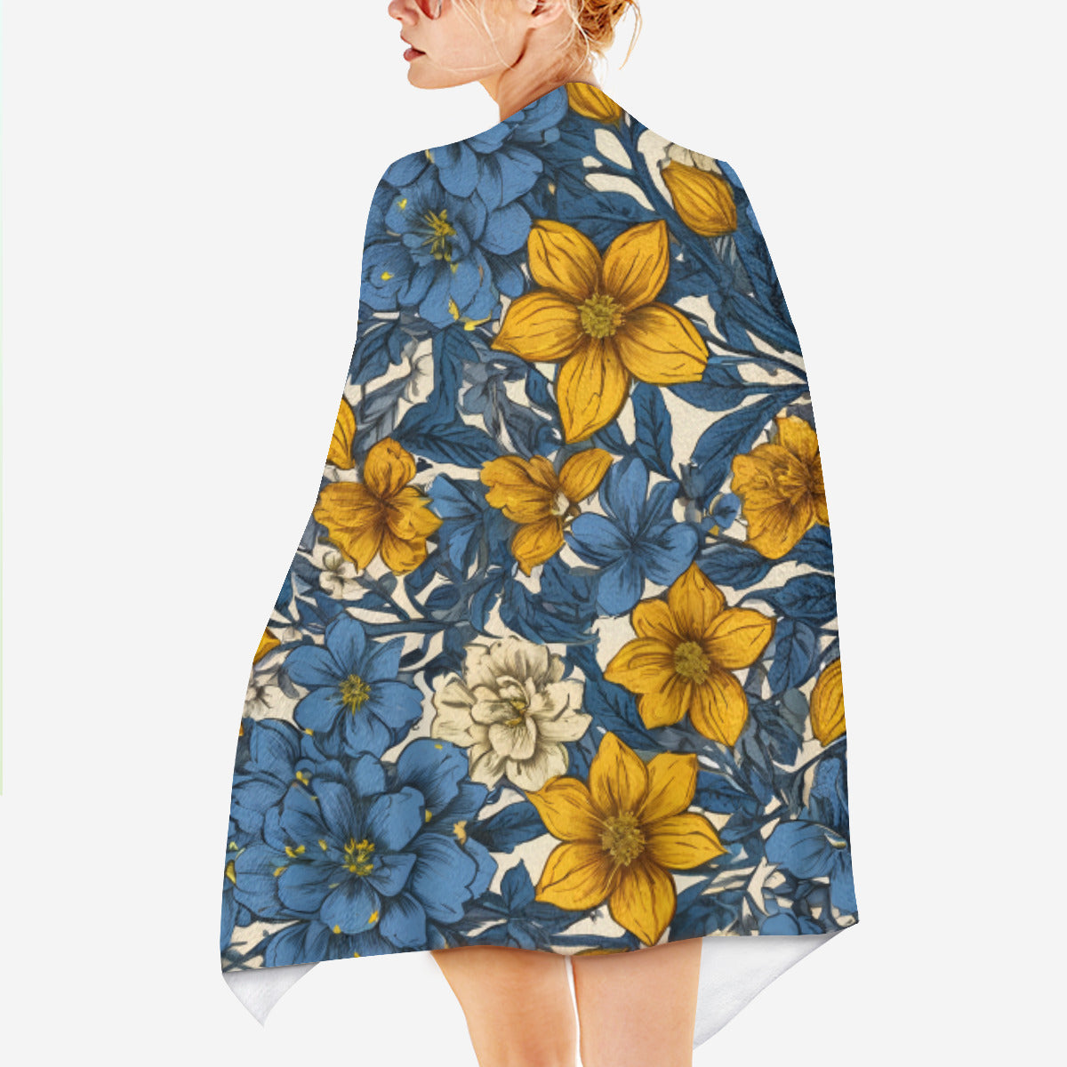Abstract Yellow Floral Beach towel (comfortable model)|Polyester