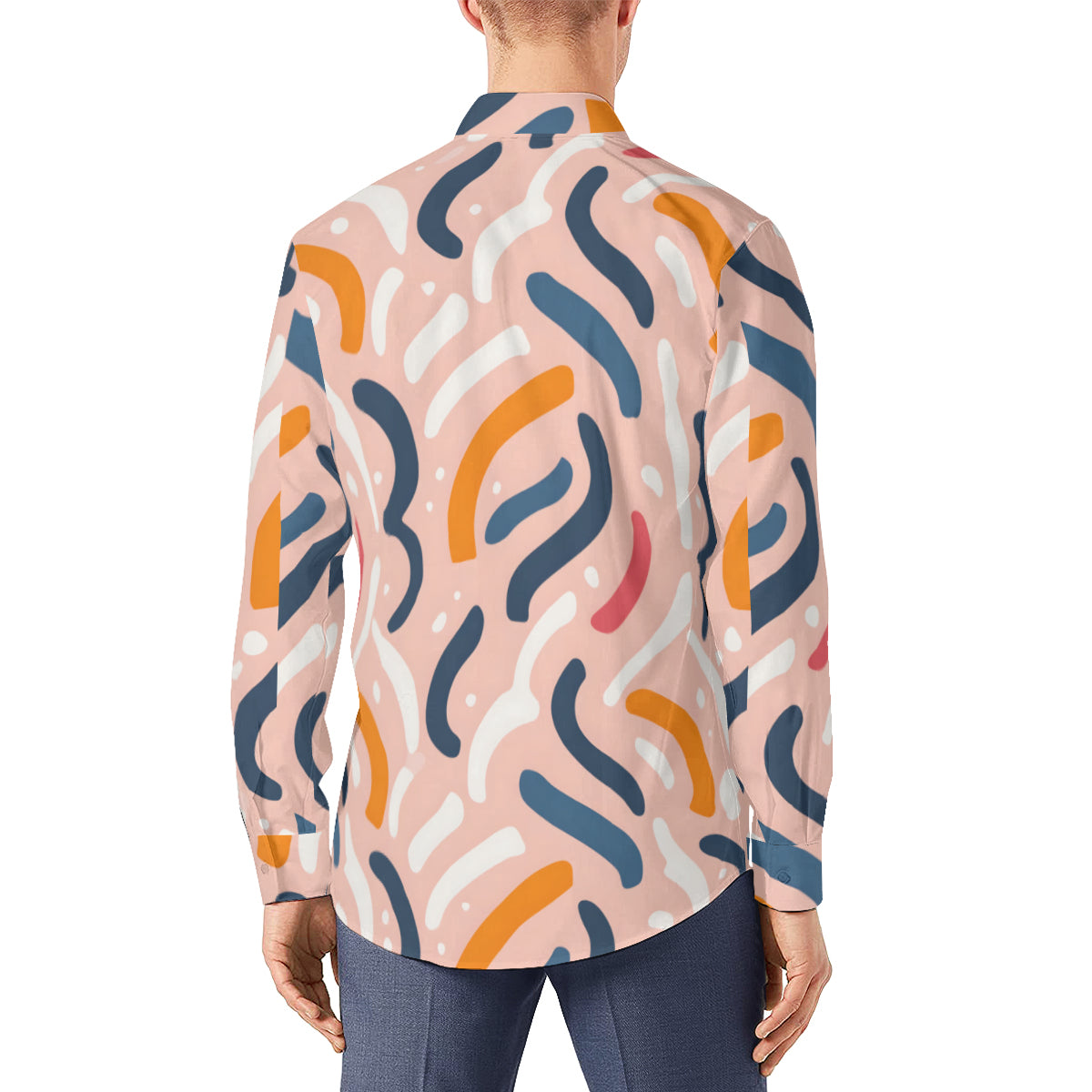 Abstract Men's Classic Long-Sleeved Shirt