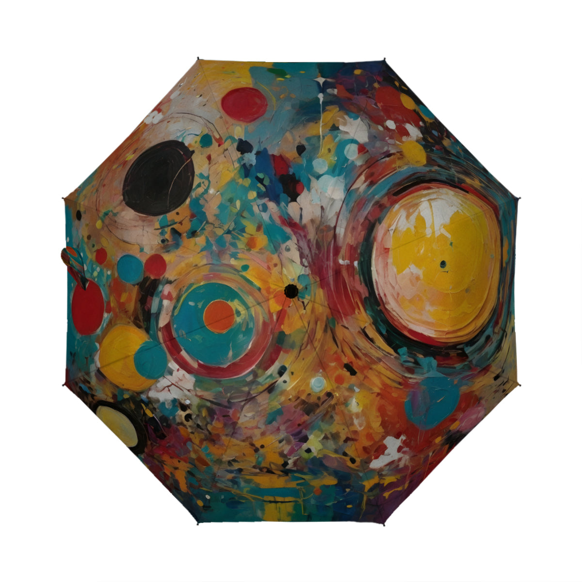 Crazy Design Automatic Tri-Fold Black Rubber Umbrella (Outside Printing)|Polyester
