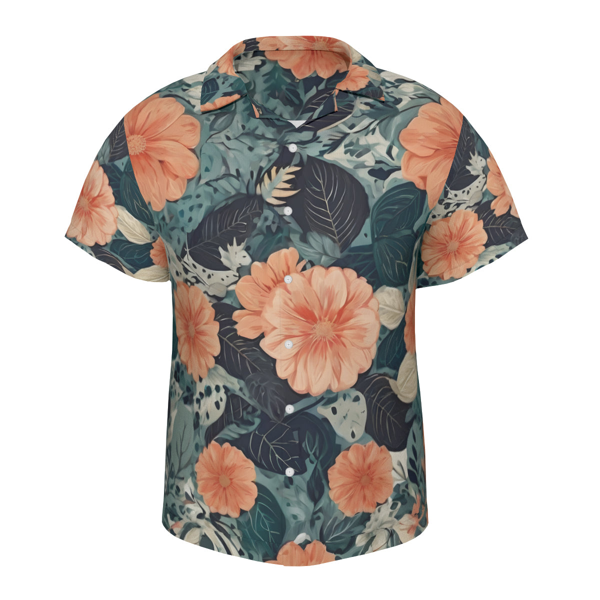 Floral Red Print Hawaiian men's Shirt(No chest pocket) | Polyester