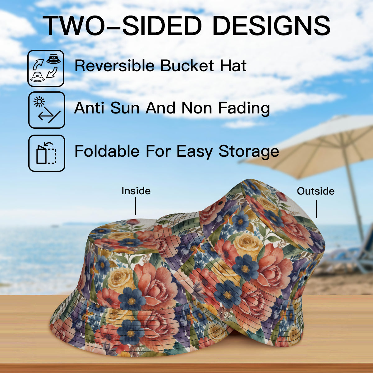 Beautiful Floral Fisherman Hat | Polyester