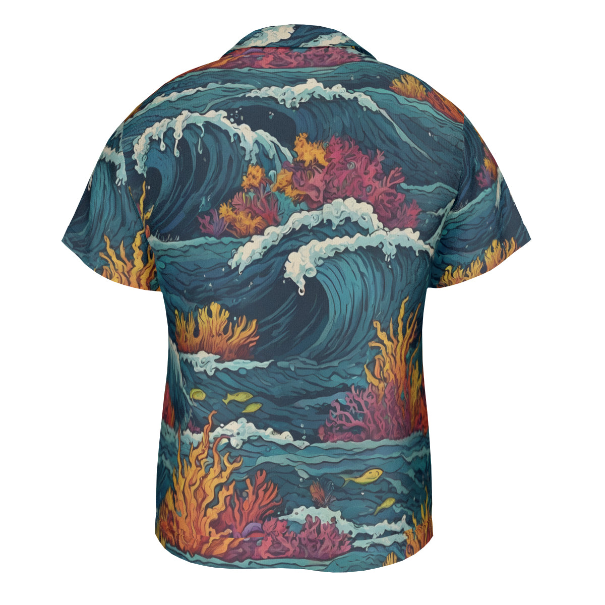 Ocean Waves Hawaiian Shirt(No chest pocket) | Polyester
