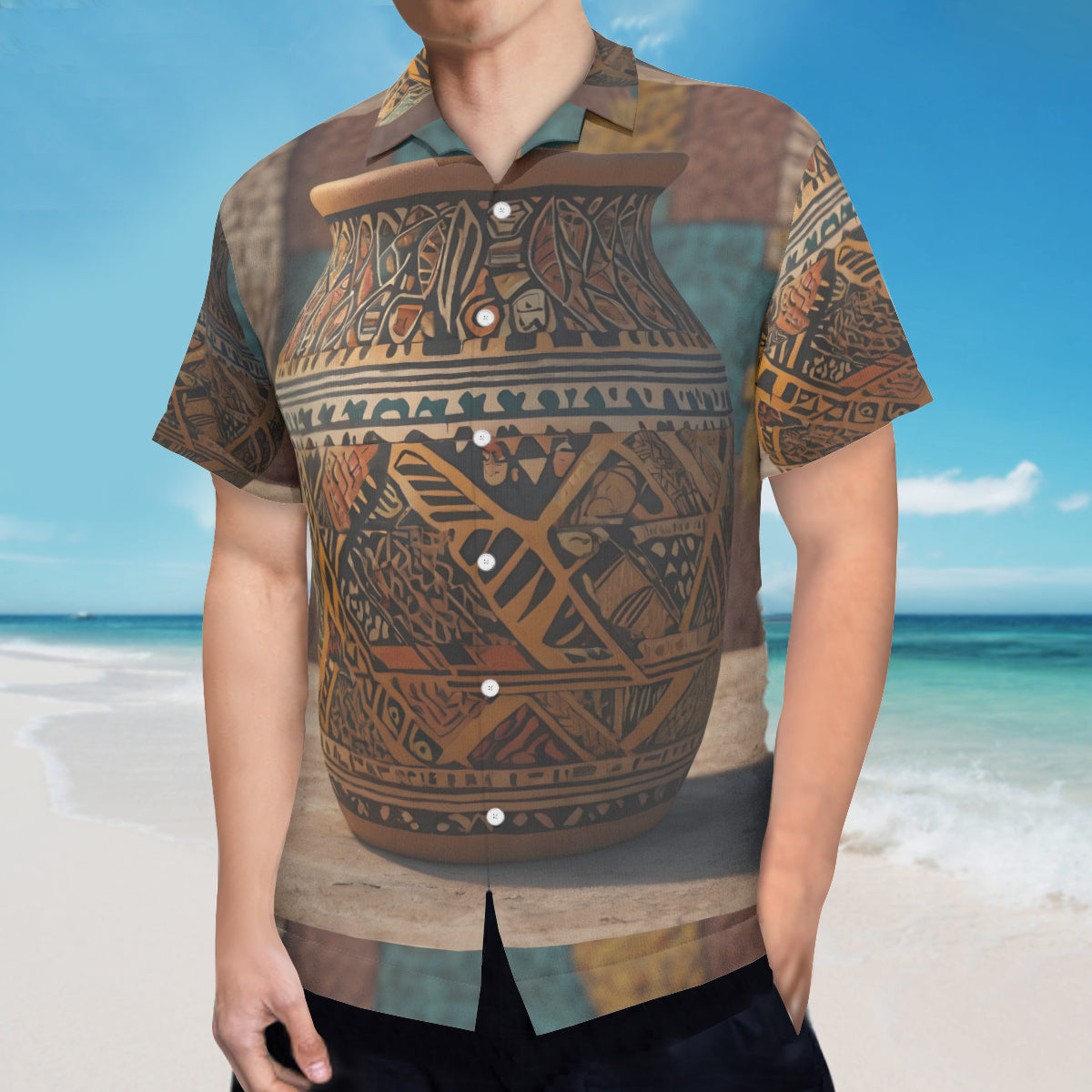 Golden Pot Hawaiian Shirt (No chest pocket) | Polyester