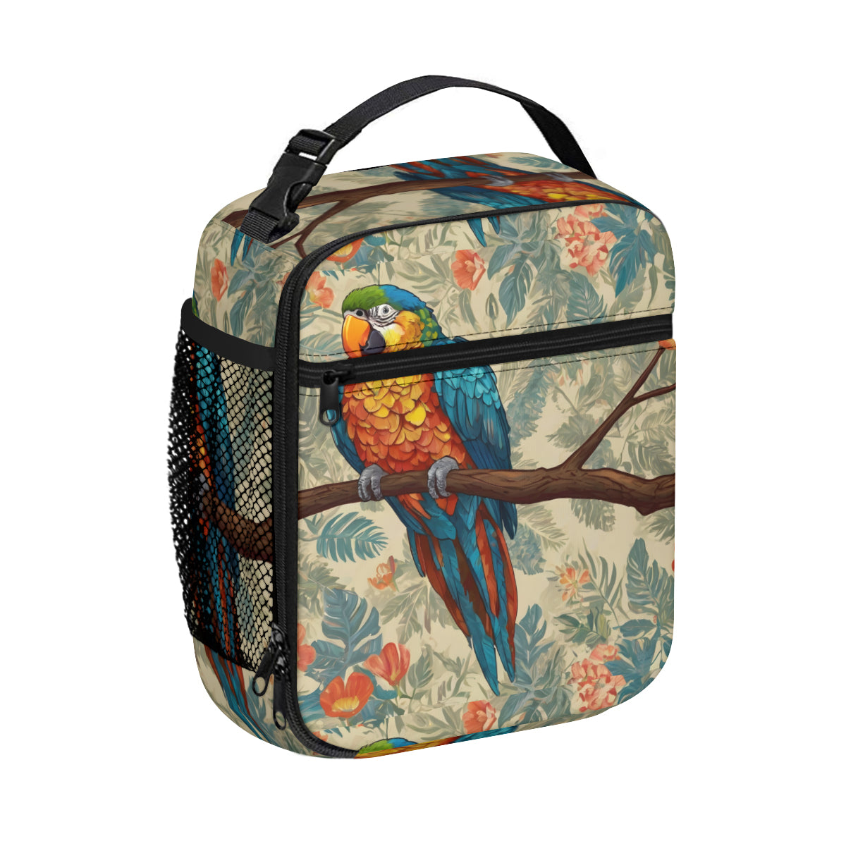 Parrot Design Portable Handheld Insulated Lunch Bag|Oxford Cloth