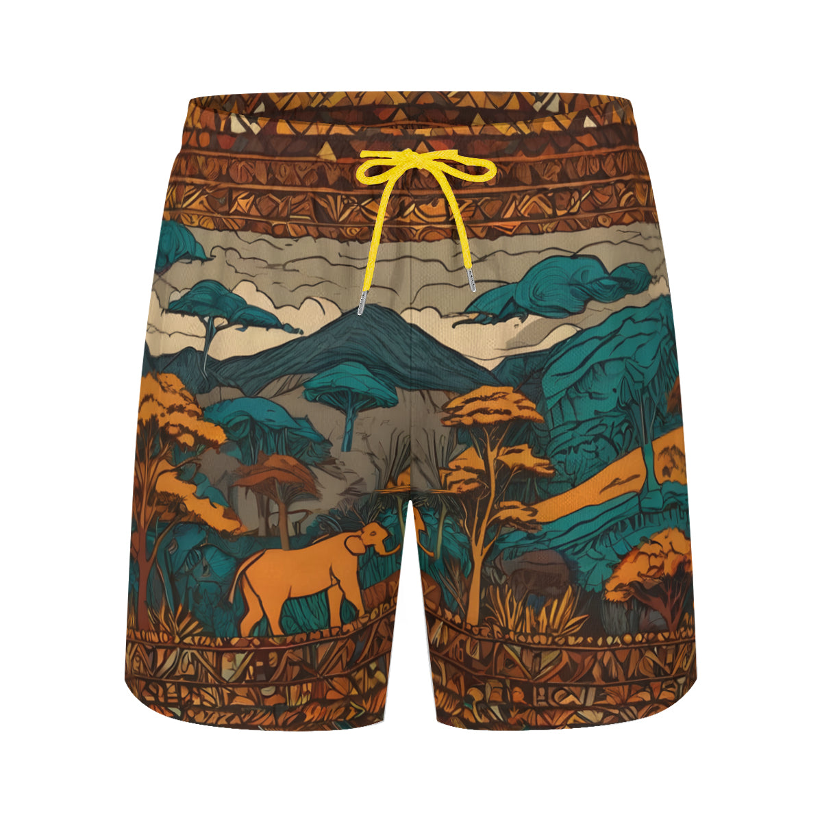Beautiful Landscape All-Over Print Men's Casual Shorts Double-Layer Sports Beach Shorts | Polyester