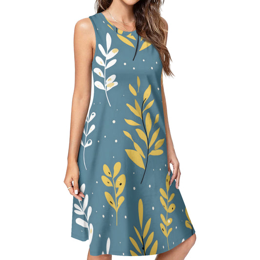 Floral Blue Women's Casual Dress