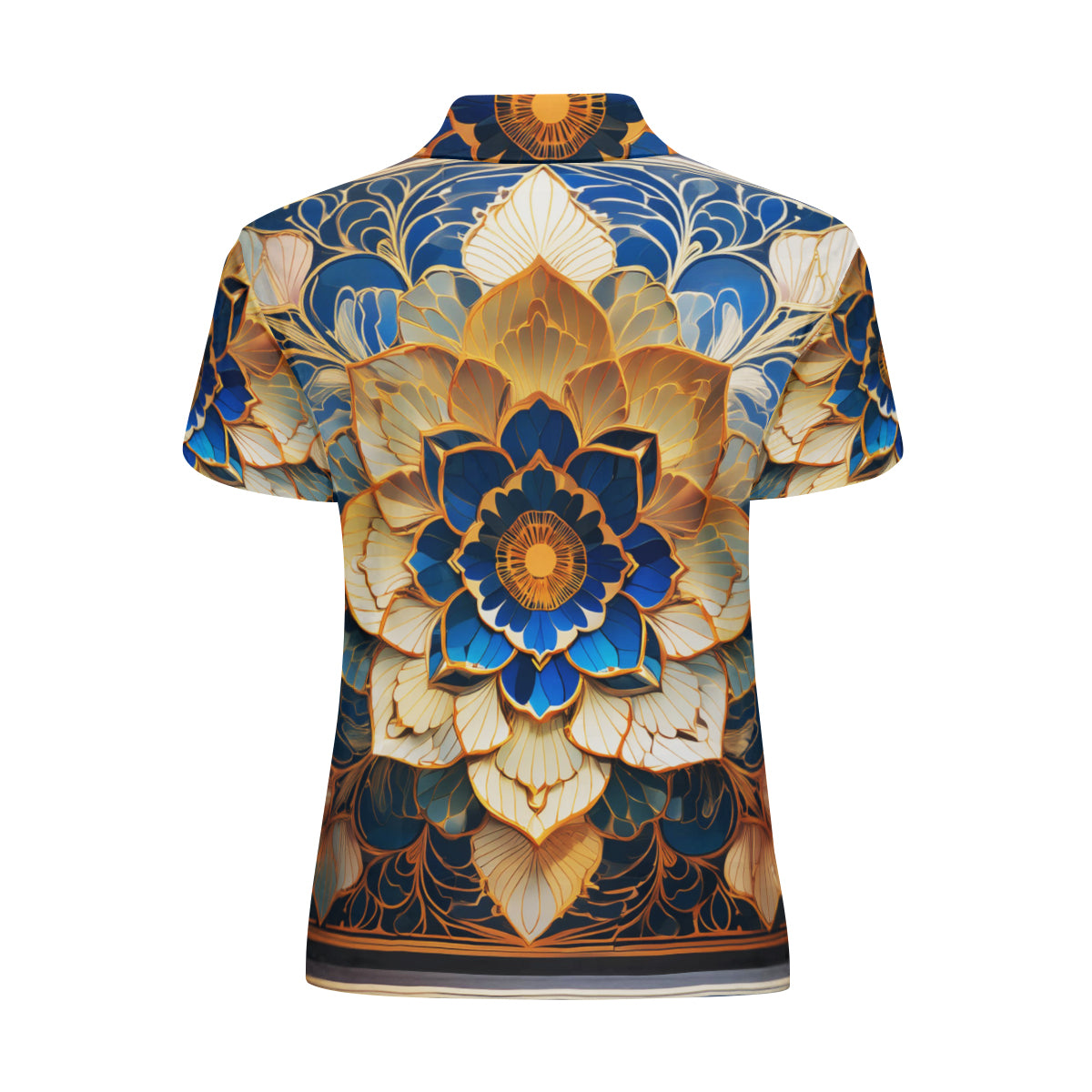 Elegant Floral Women's Short-Sleeved Polo Shirt
