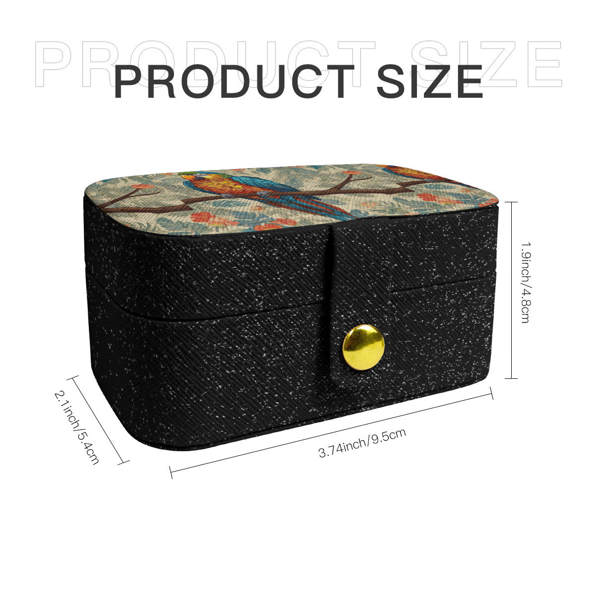 Parrot Design Personalized Portable Jewelry Box | PU
