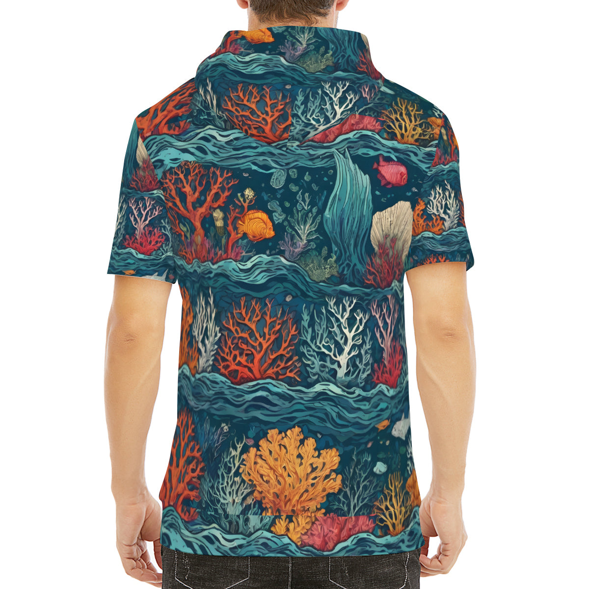 Under Sea Beauty Men's Hooded T-shirt丨Cotton