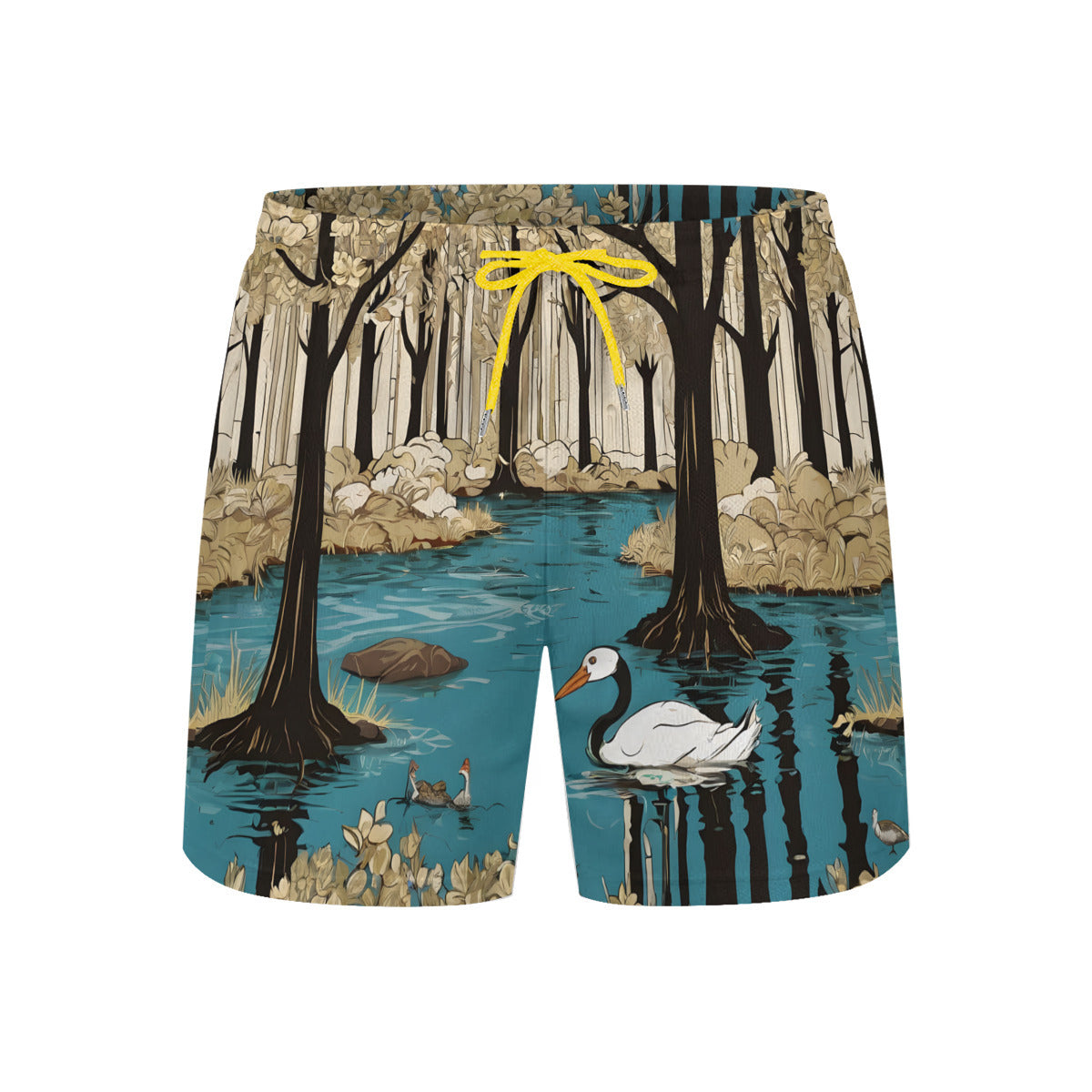 Landscape Wonder Men's Casual Shorts Double-Layer Sports Beach Pants (Short) | Polyester