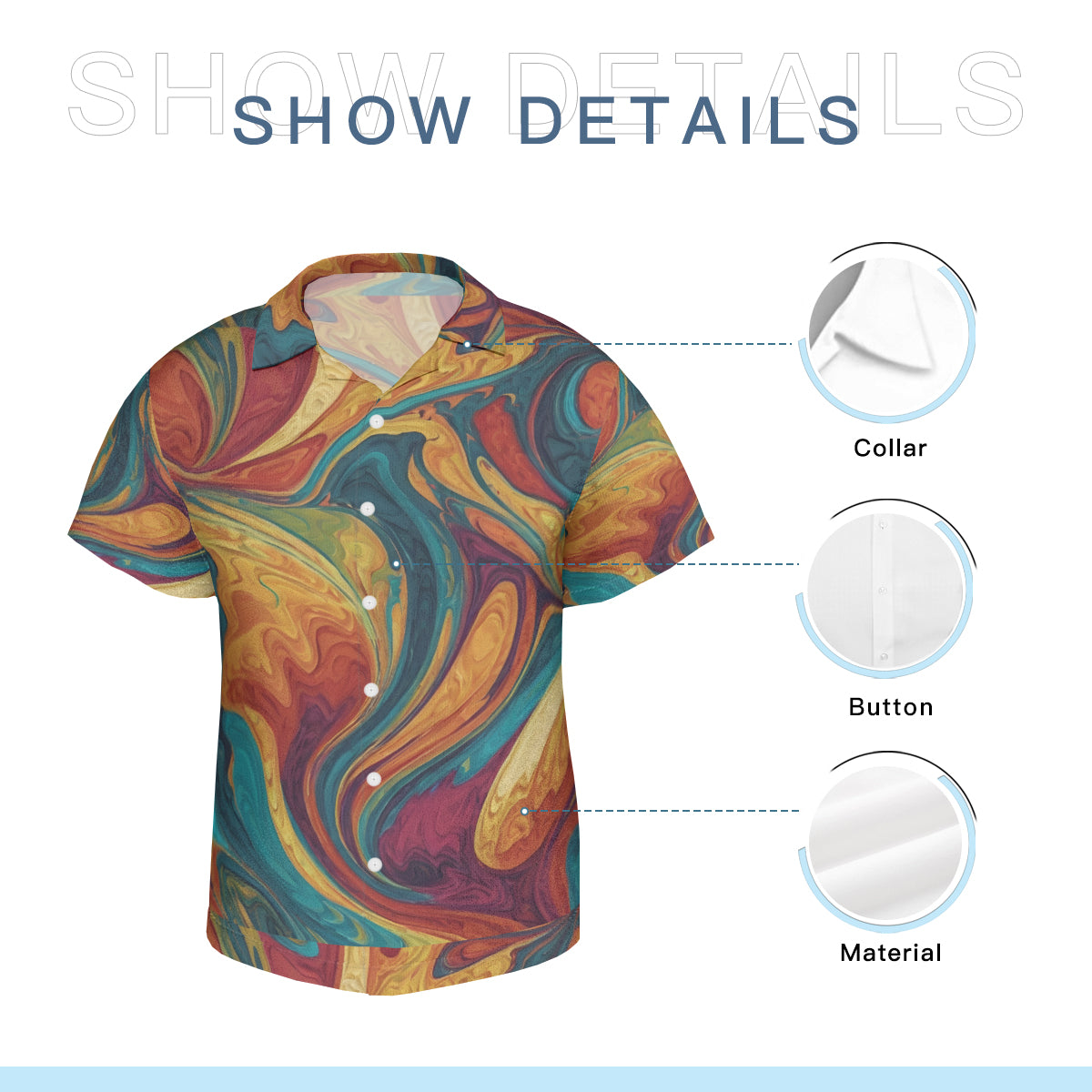 Colorful Design All-Over Print Hawaiian Shirt(No chest pocket) | Polyester
