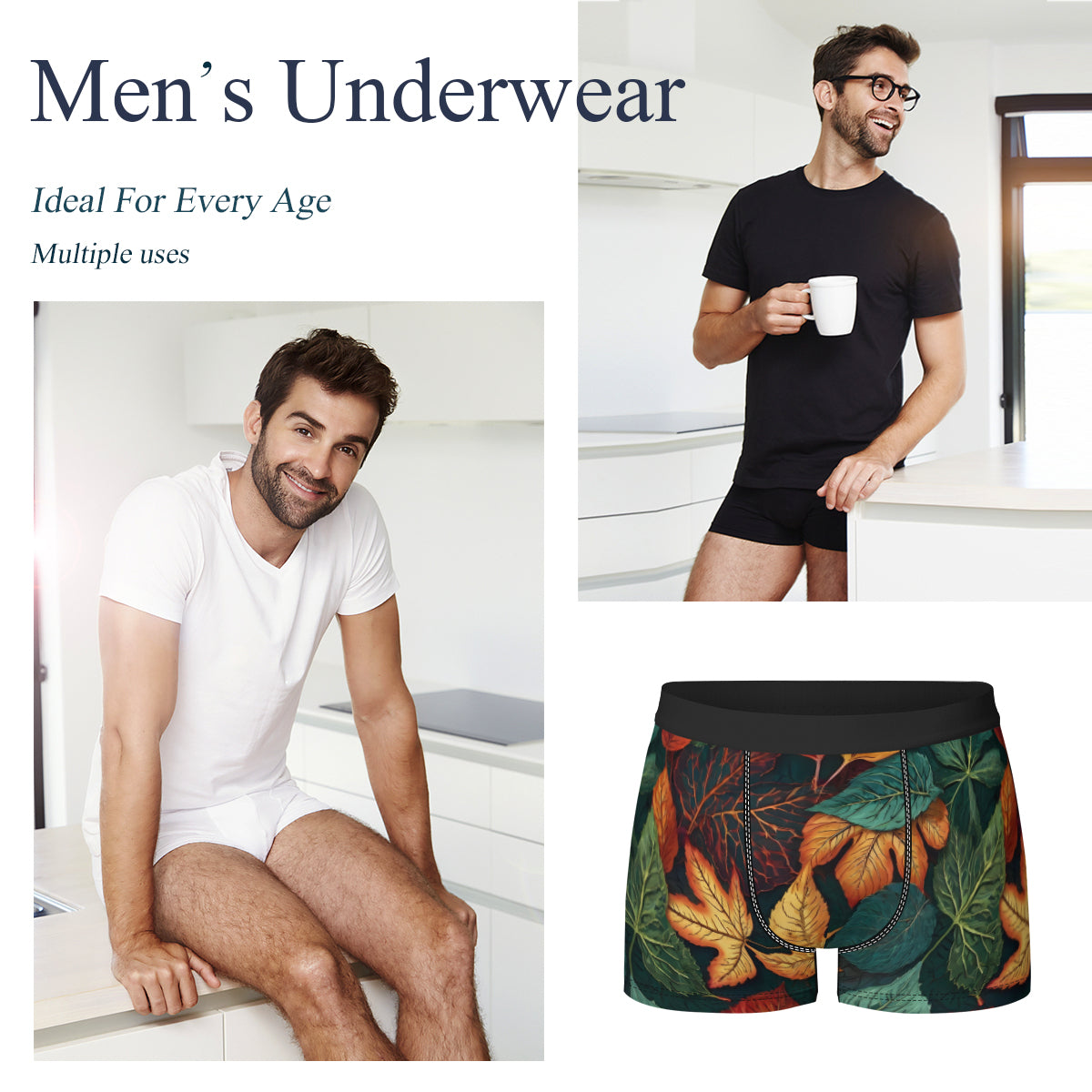 Floral Beauty Men's Underwear (Front and Back Design)丨Polyester