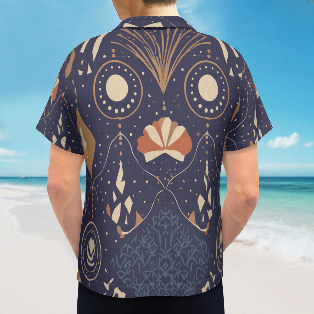 Abstract Blue Hawaiian Shirt