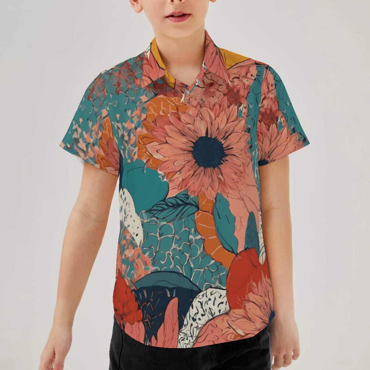 Awesome Floral Youth Shirts|Polyester