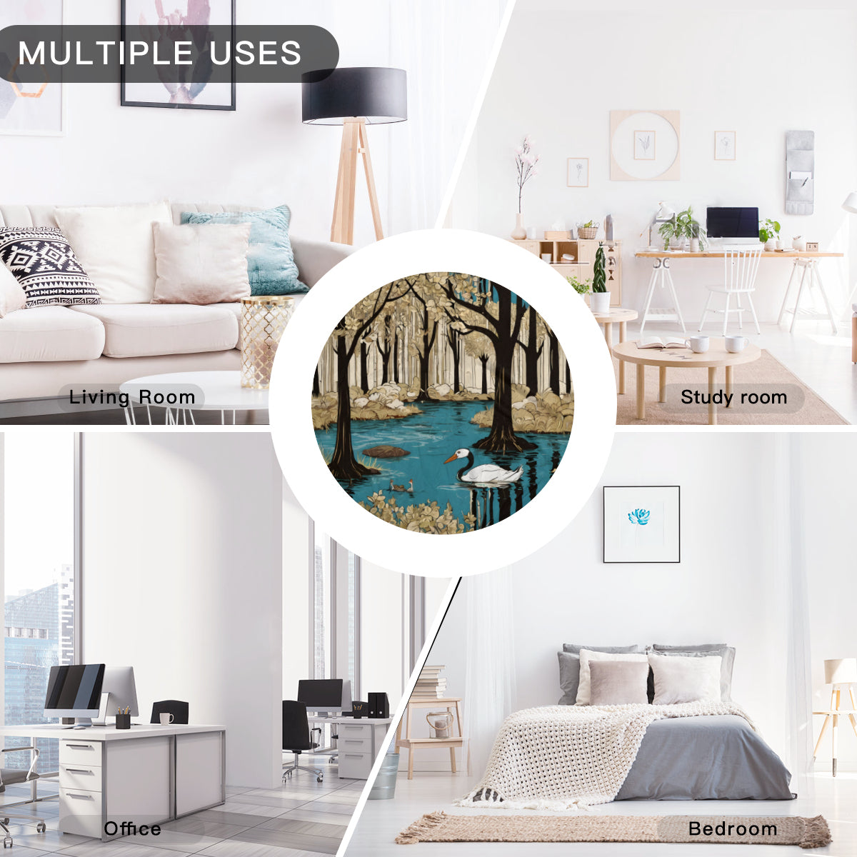 Landscape Wonder Single-Sided Printed Round Blanket | 280GSM Flannel