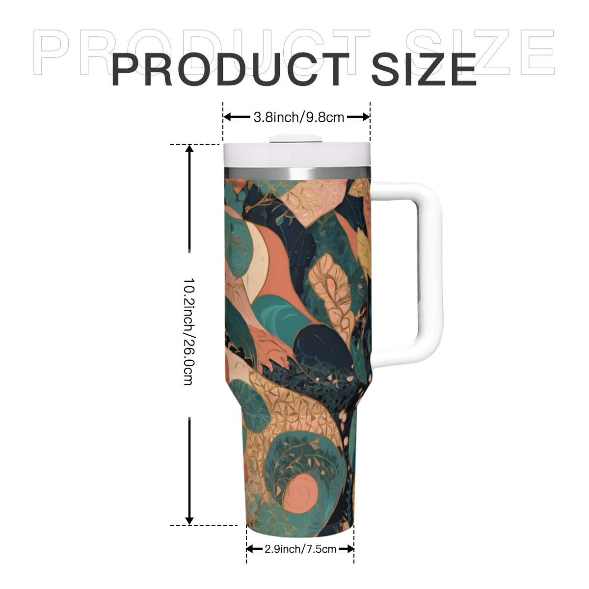 Abstract Wonder Large Capacity Tumbler with Handle