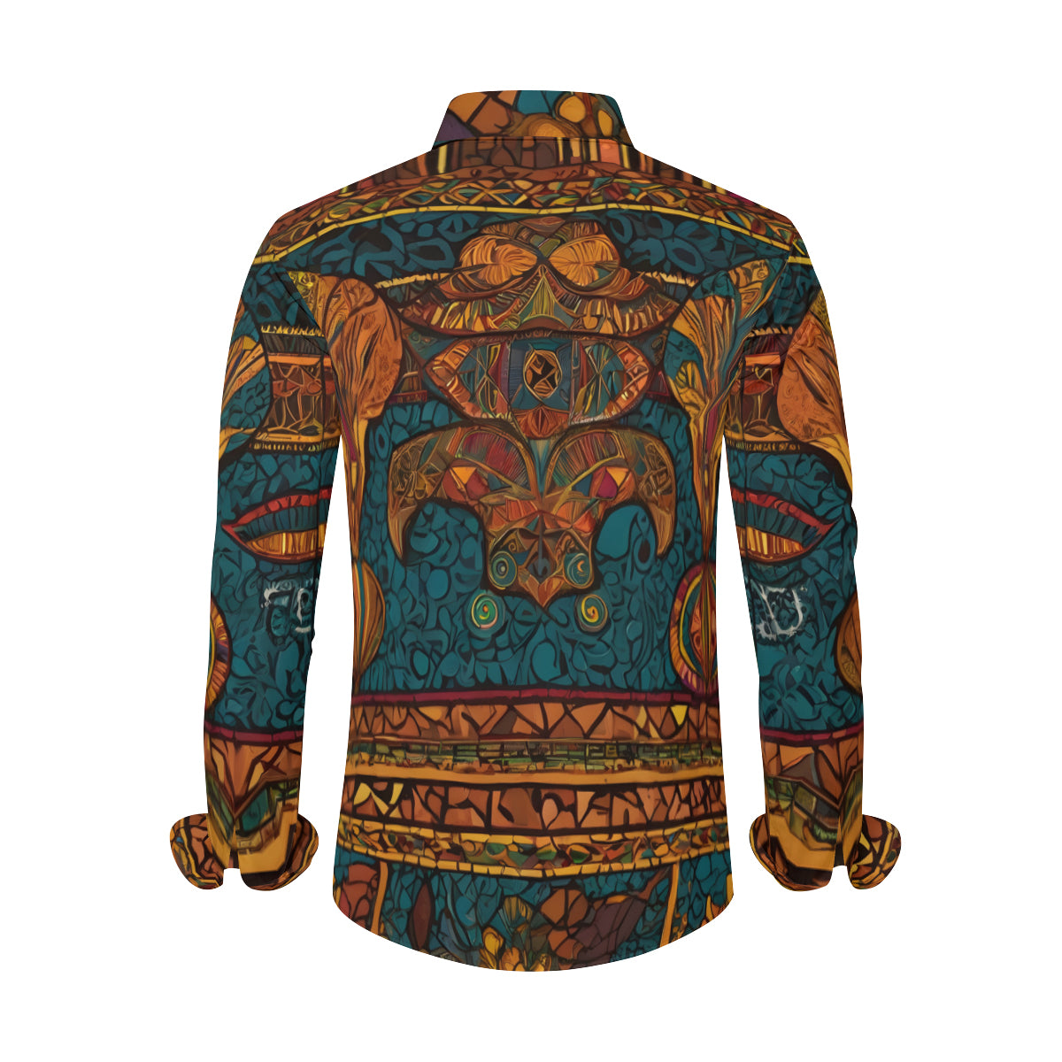 African Design Men's Classic Long-Sleeved Shirt | Polyester