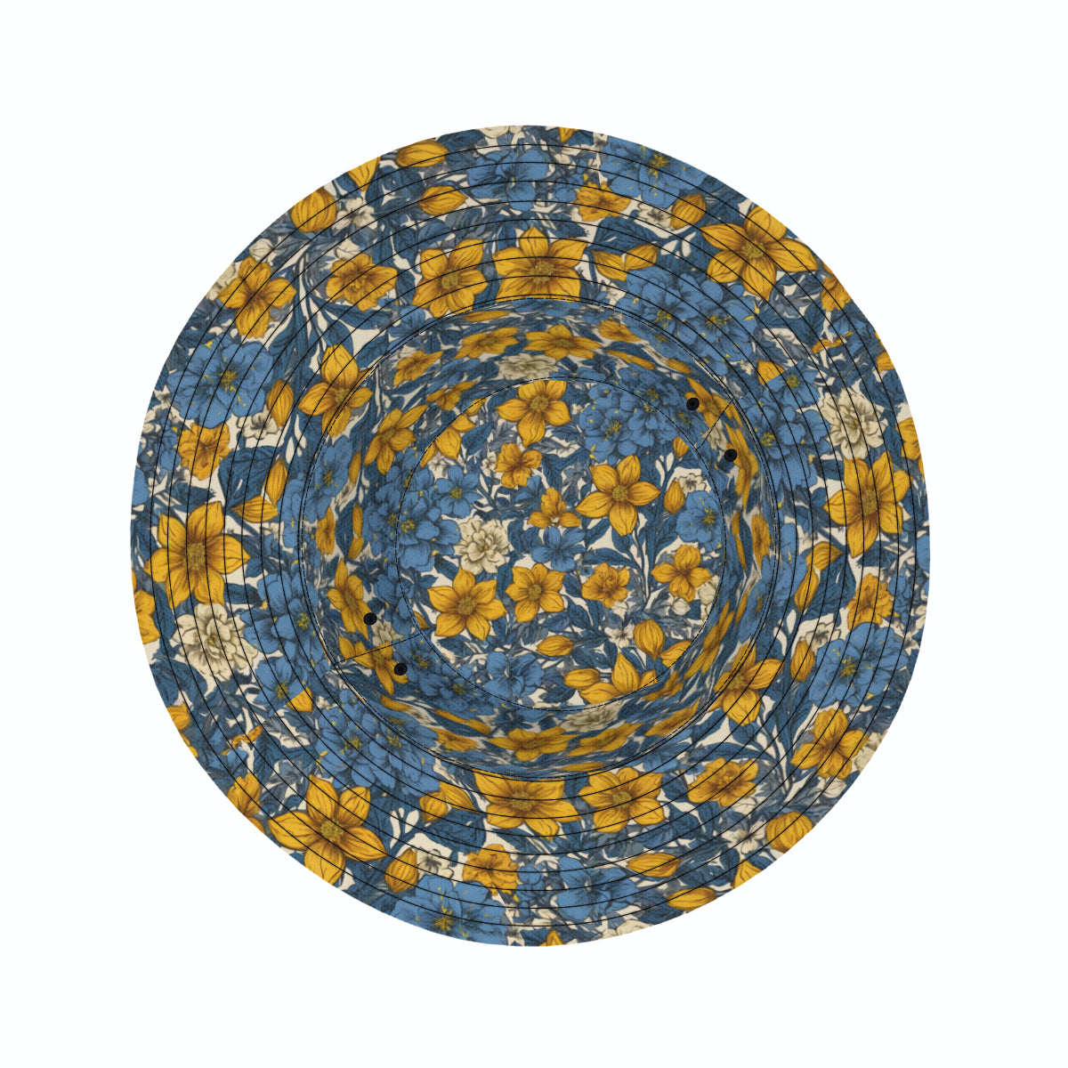 Abstract Yellow Floral Fisherman Hat | Polyester