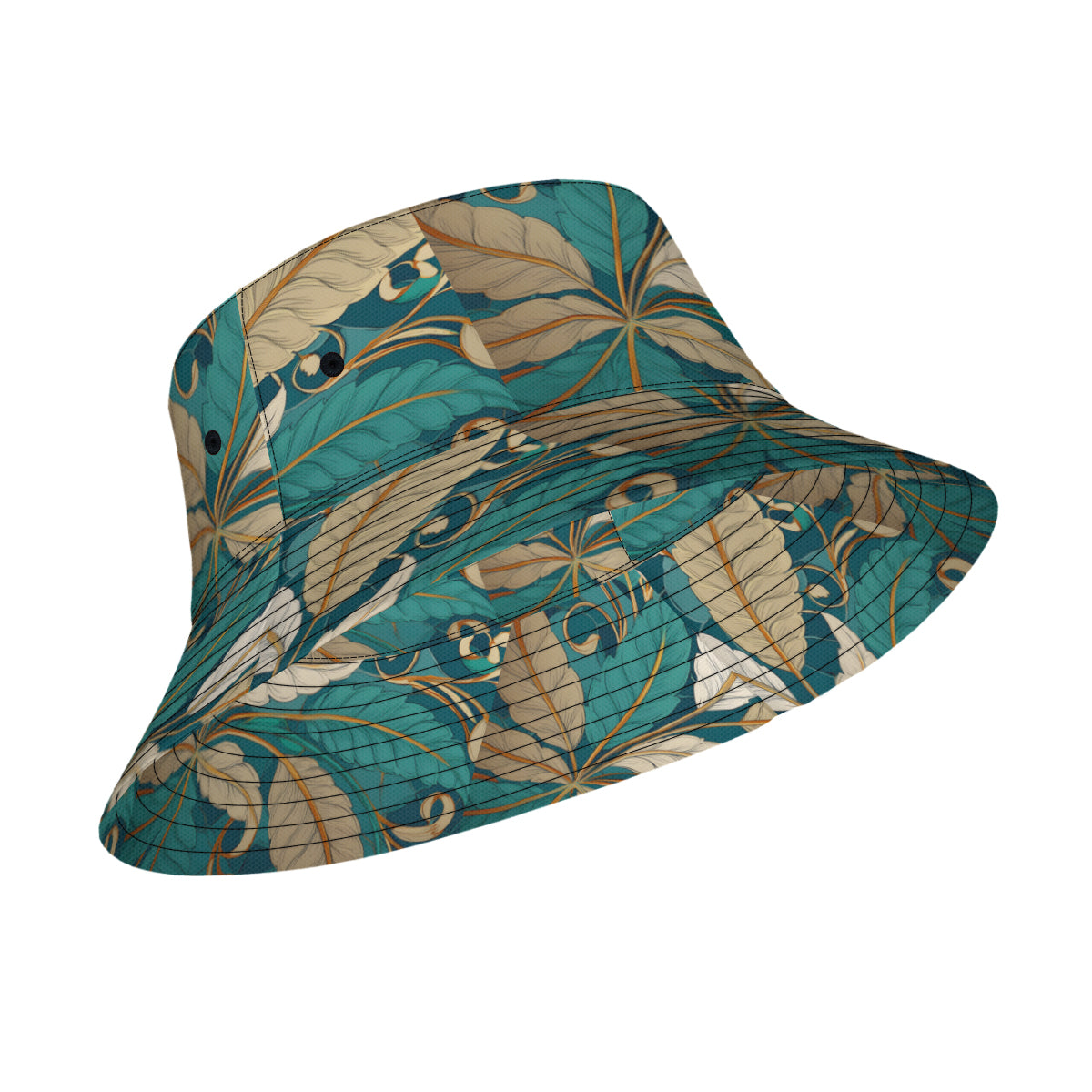Tropical Leaves Double-Sided FPrint Fisherman Hat | Polyester