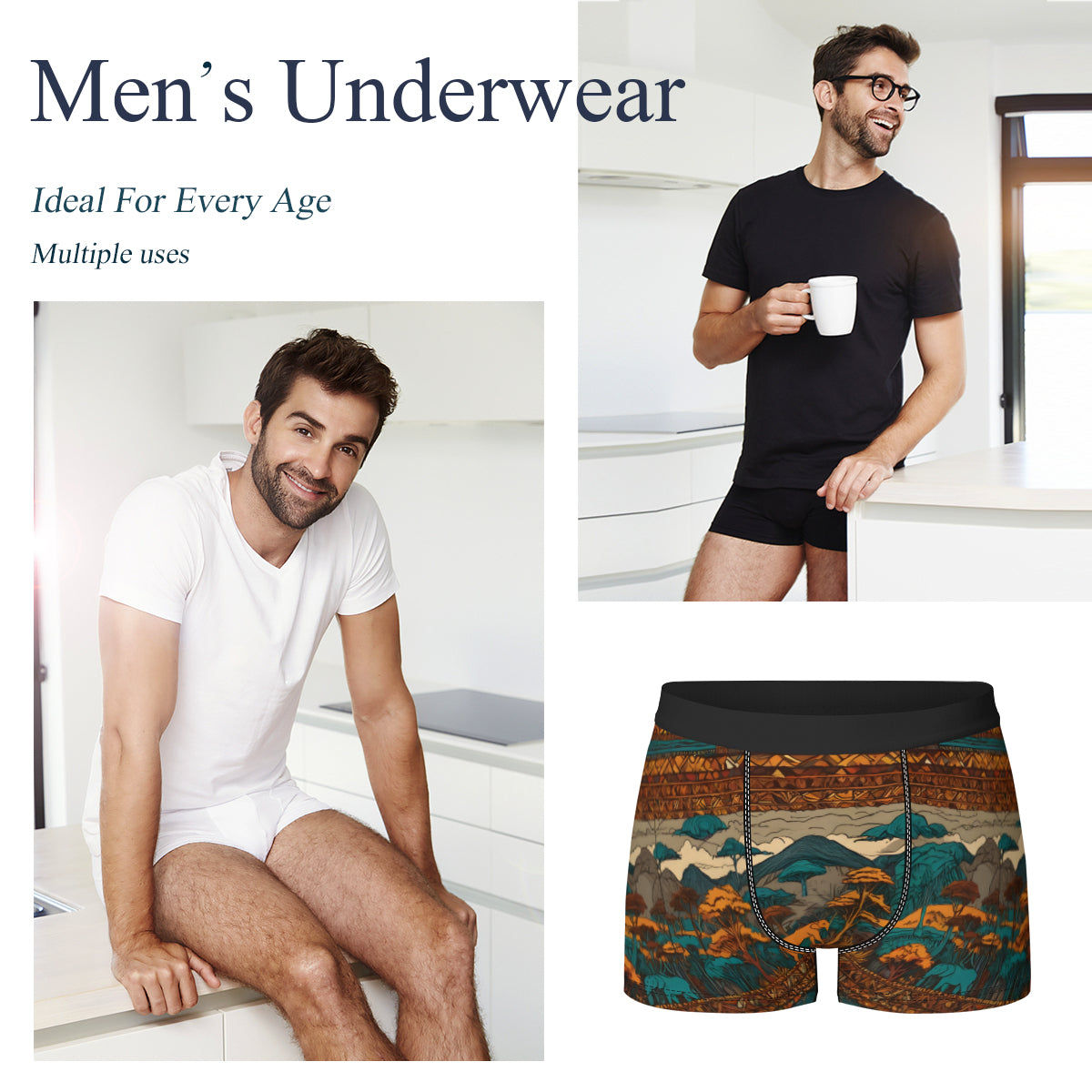 Beautiful Landscape Men's Underwear (Front and Back Design)丨Polyester
