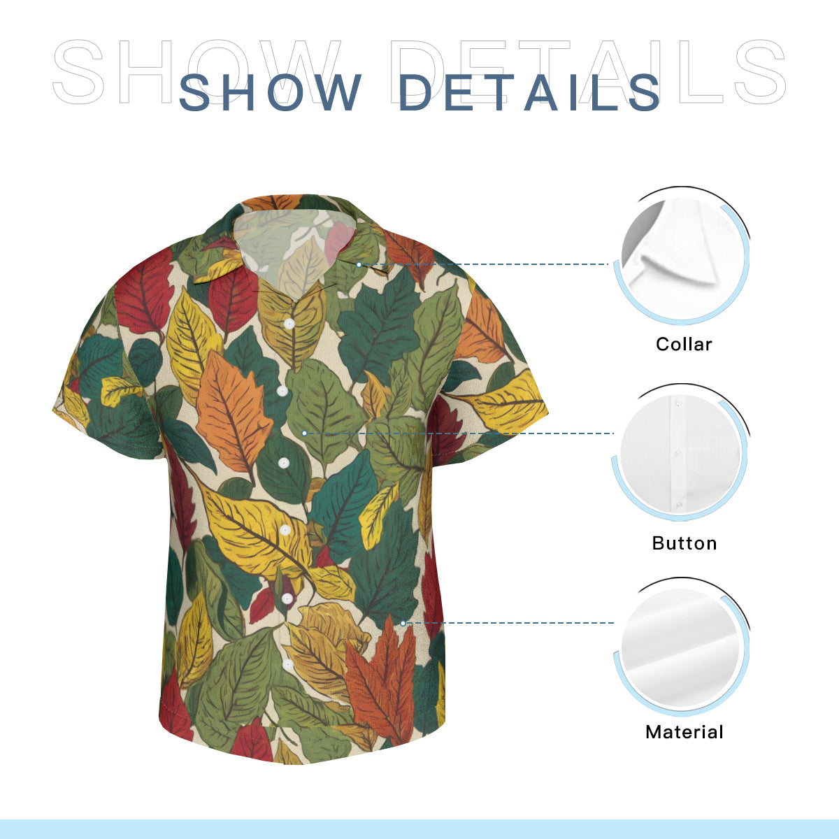 Awesome Leaves Hawaiian Shirt(No chest pocket) | Polyester