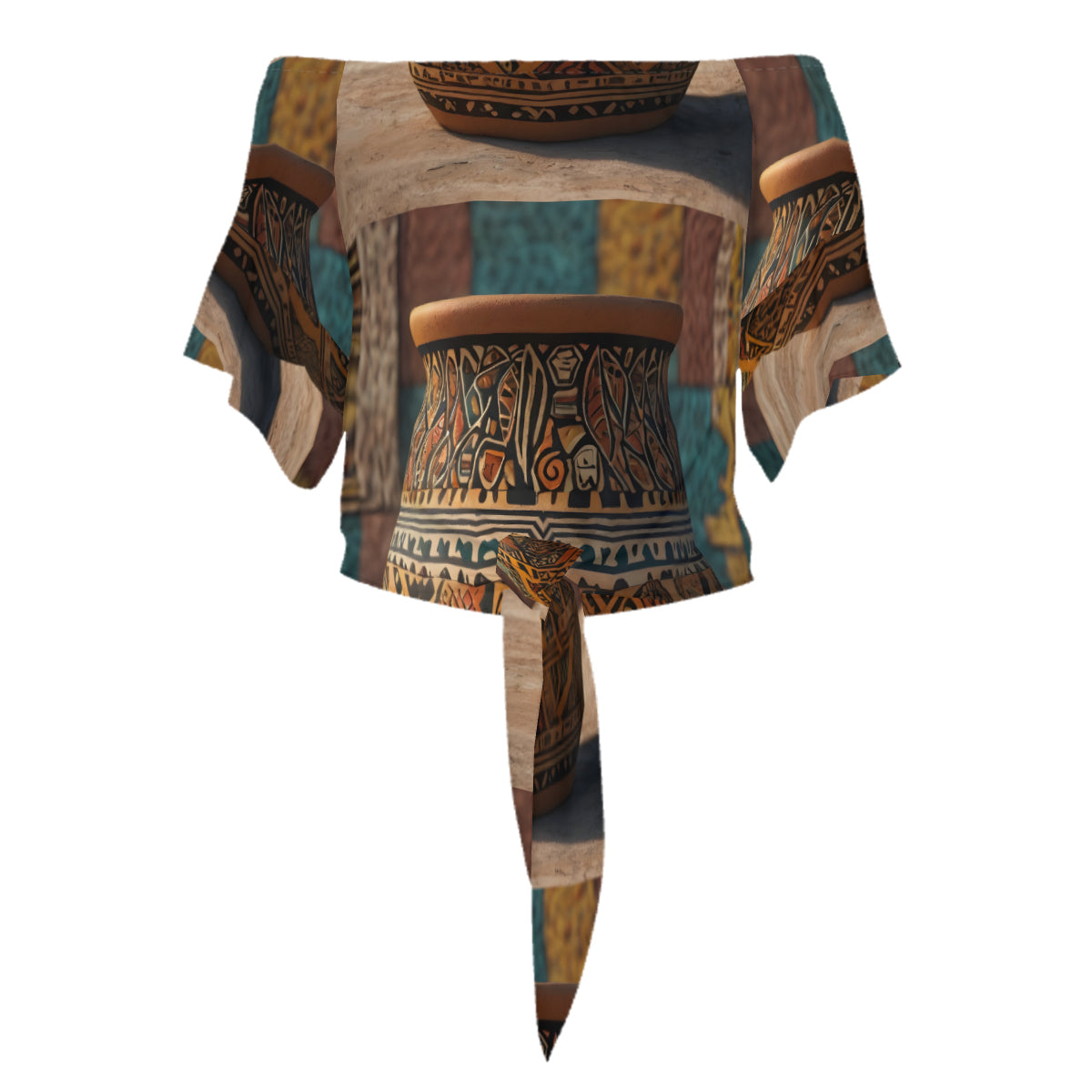 Golden Pot Women's One-shoulder Tie Short Sleeves T-shirt