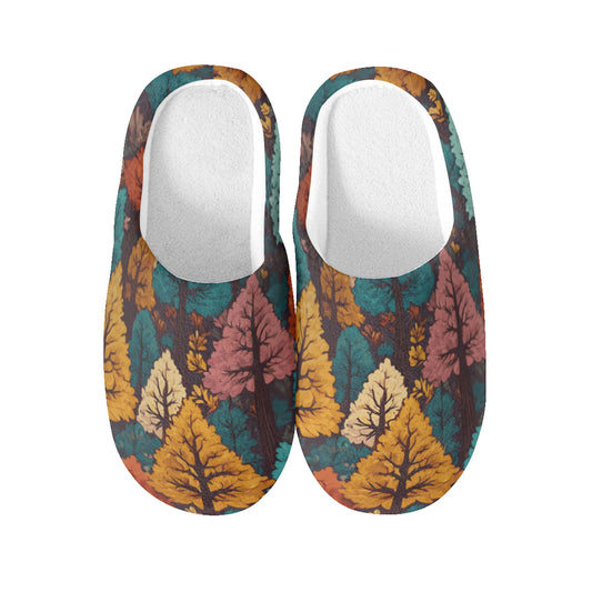 Beautiful Floral Personalized Warm Cotton Slippers | Flannel