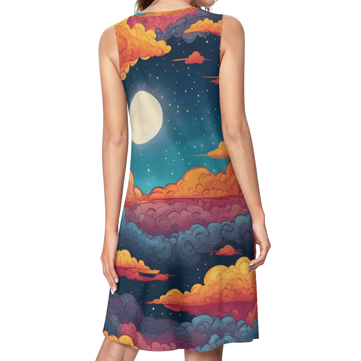 Sky Beauty Abstract Women's Casual Dress | Polyester