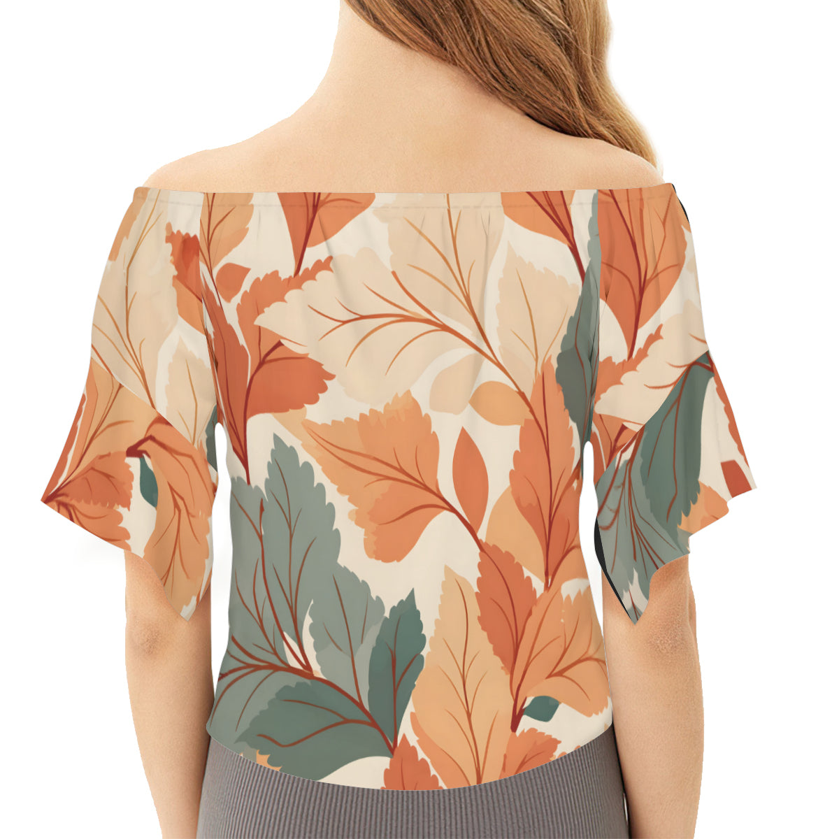Beautiful Pattern Women's One-shoulder Tie Short Sleeves T-shirt
