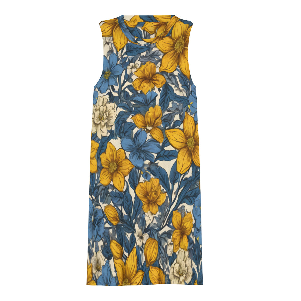 Floral Yellow Abstract Women's Casual Dress | Polyester