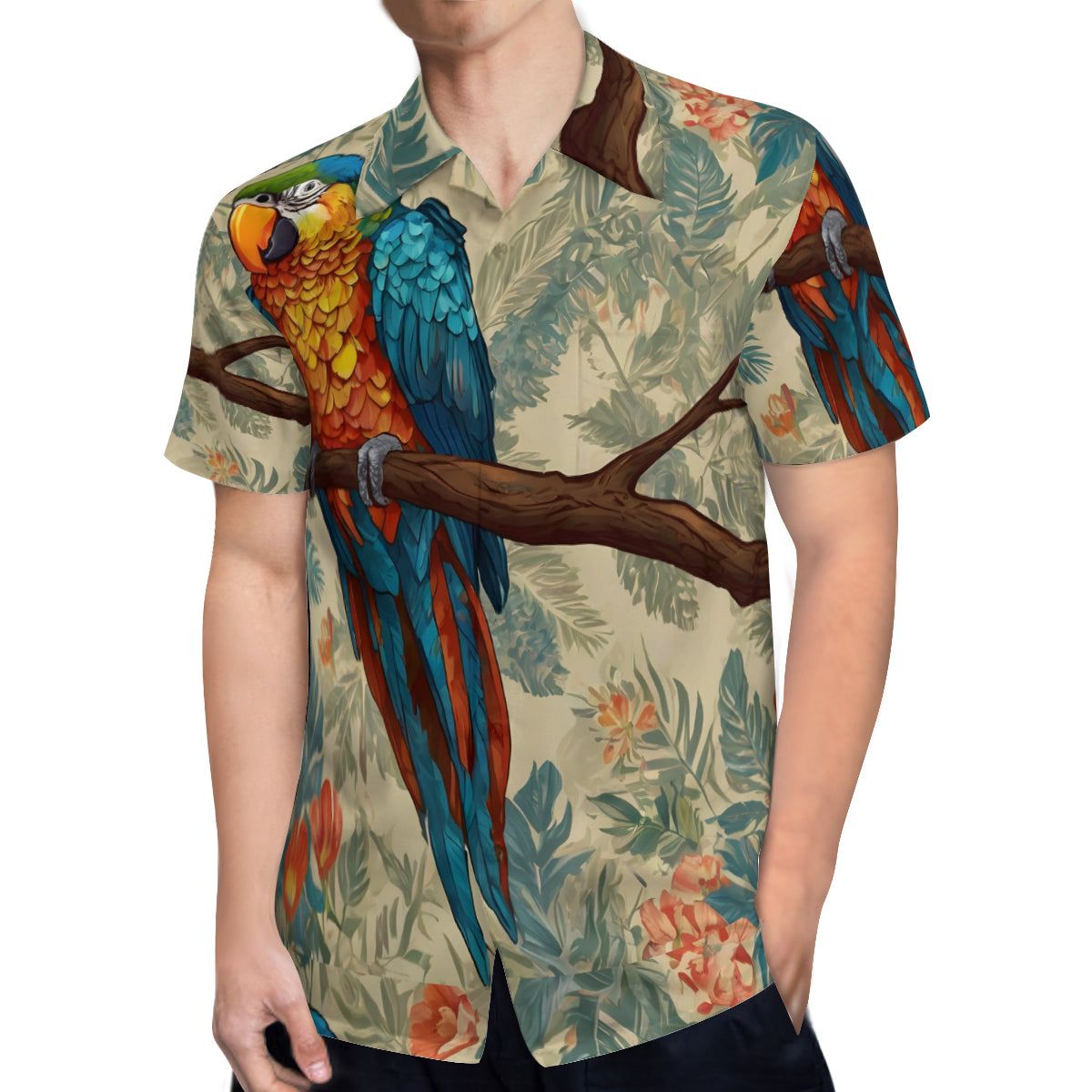 Parrot Design Hawaiian Shirt | Polyester