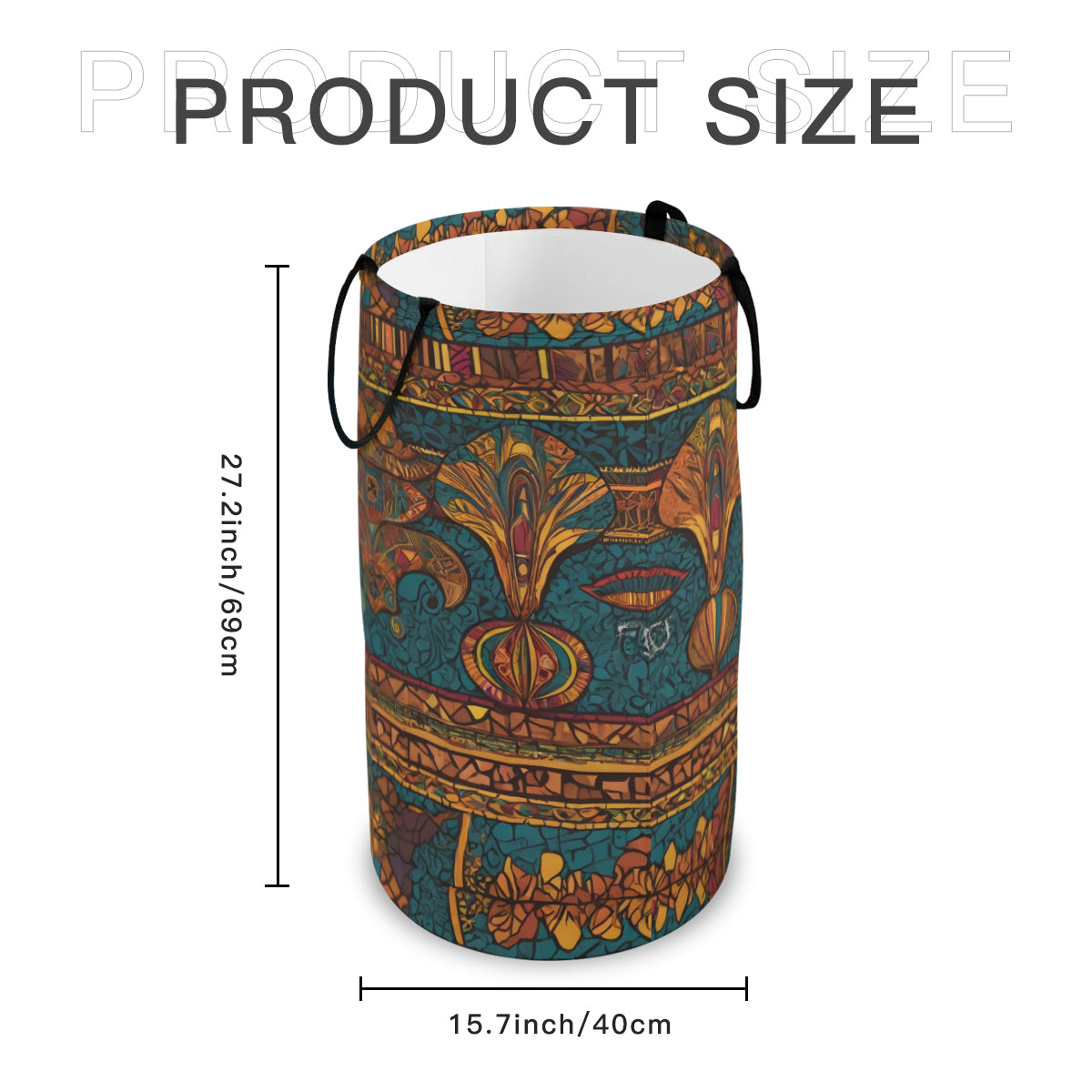 African Design Large Capacity Foldable Laundry Basket | Polyester