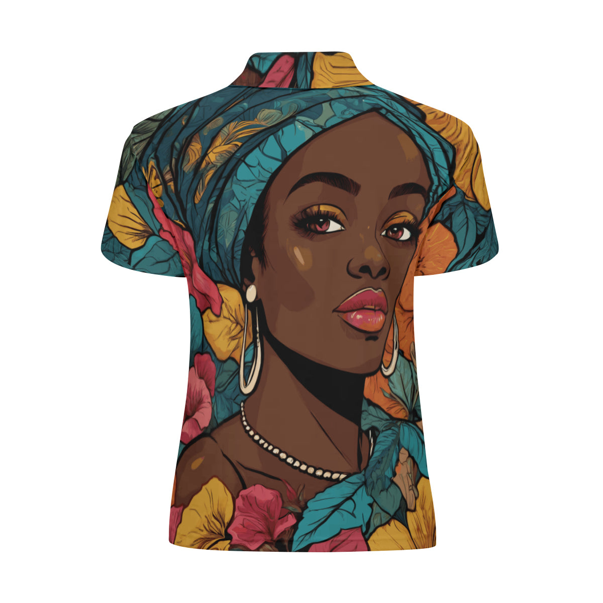 Melanin Queen Women's Short-Sleeved Polo Shirt|Polyester