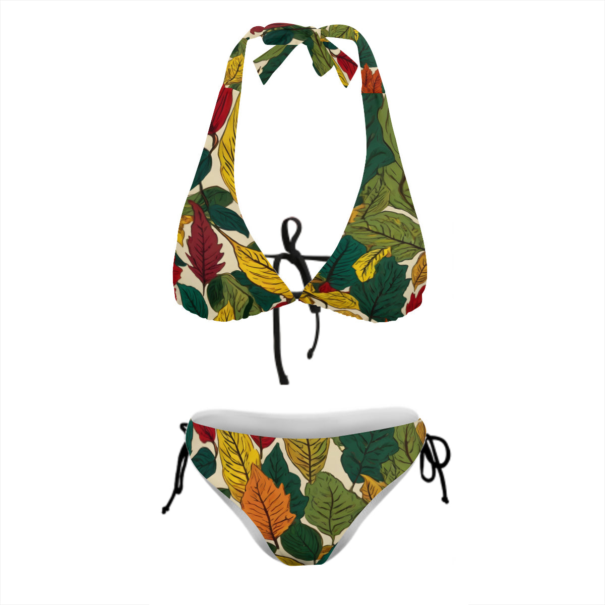 Awesome Leaves Bikini Swimsuit (Multi-Faceted Design)|Polyester+Spandex