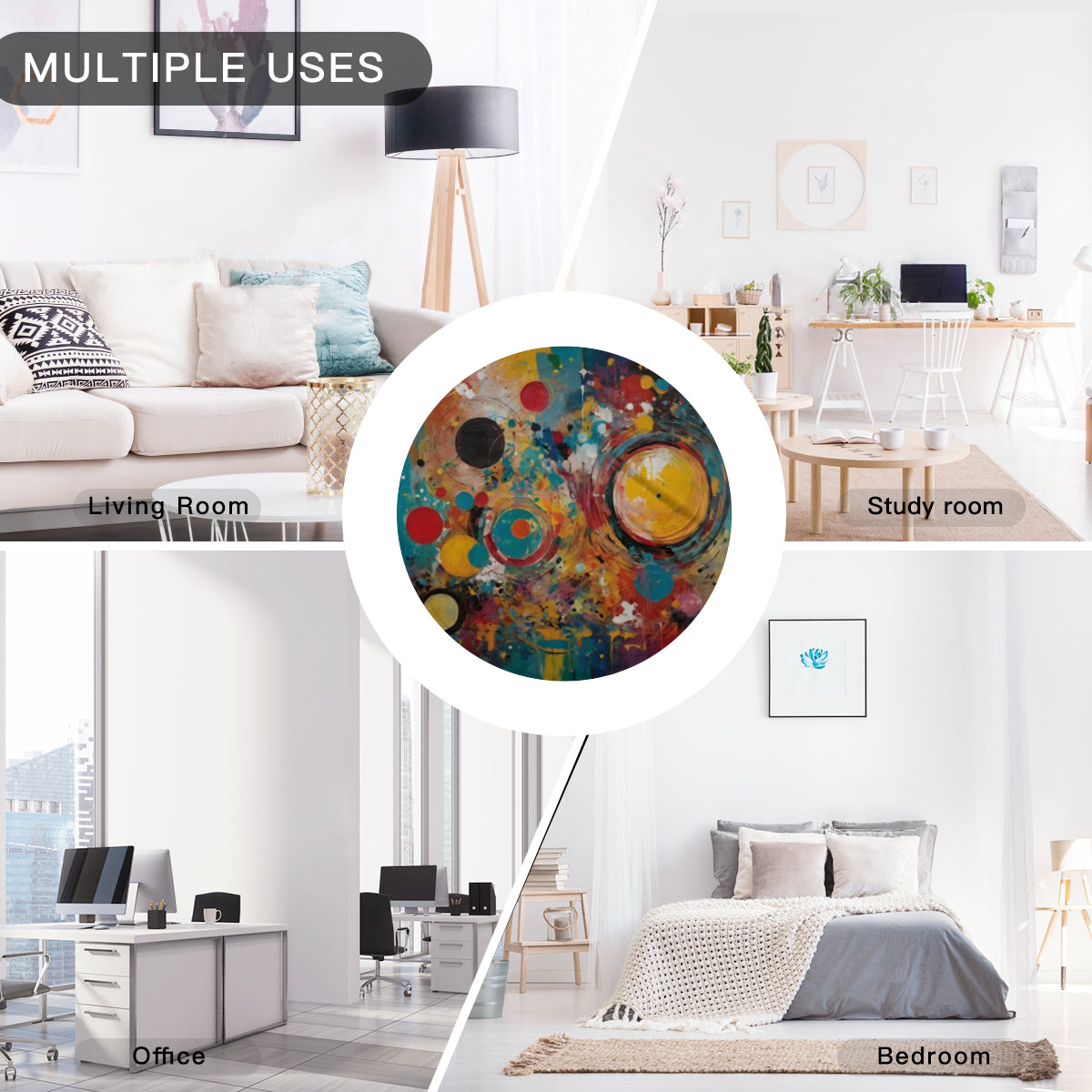 Crazy Design Single-Sided Printed Round Blanket | 280GSM Flannel